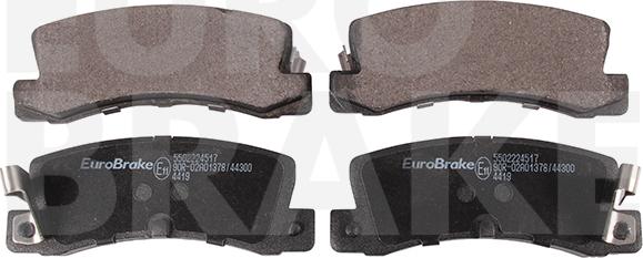 Eurobrake 5502224517 - Тормозные колодки, дисковые, комплект unicars.by