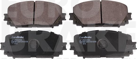 Eurobrake 5502224583 - Тормозные колодки, дисковые, комплект unicars.by