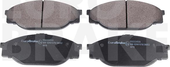 Eurobrake 5502224533 - Тормозные колодки, дисковые, комплект unicars.by