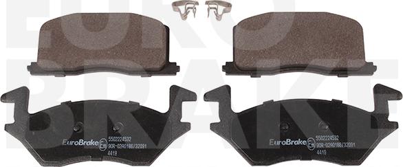 Eurobrake 5502224532 - Тормозные колодки, дисковые, комплект unicars.by