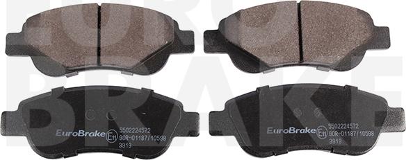 Eurobrake 5502224572 - Тормозные колодки, дисковые, комплект unicars.by