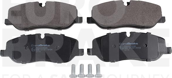 Eurobrake 5502224030 - Тормозные колодки, дисковые, комплект unicars.by