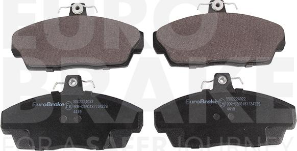 Eurobrake 5502224022 - Тормозные колодки, дисковые, комплект unicars.by