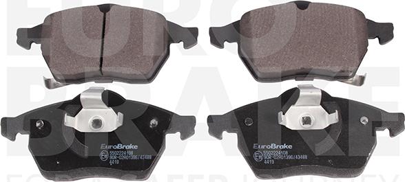 Eurobrake 5502224108 - Тормозные колодки, дисковые, комплект unicars.by