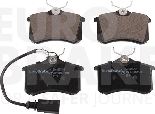 Eurobrake 5502224755 - Тормозные колодки, дисковые, комплект unicars.by