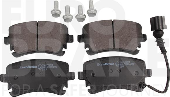 Eurobrake 5502224764 - Тормозные колодки, дисковые, комплект unicars.by