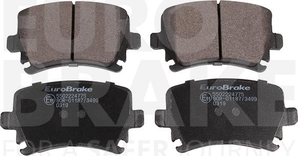 Eurobrake 5502224775 - Тормозные колодки, дисковые, комплект unicars.by