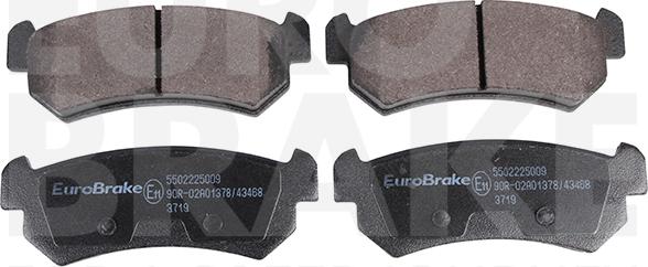 Eurobrake 5502225009 - Тормозные колодки, дисковые, комплект unicars.by