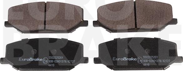 Eurobrake 5502225201 - Тормозные колодки, дисковые, комплект unicars.by