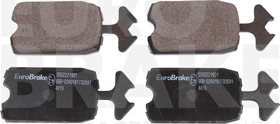 Eurobrake 5502221901 - Тормозные колодки, дисковые, комплект unicars.by