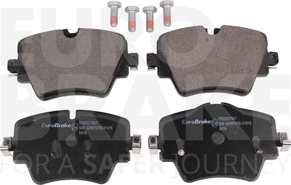 Eurobrake 5502221567 - Тормозные колодки, дисковые, комплект unicars.by