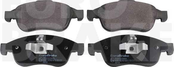 Eurobrake 5502223969 - Тормозные колодки, дисковые, комплект unicars.by