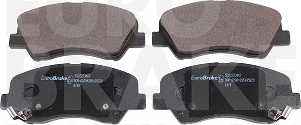 Eurobrake 5502223467 - Тормозные колодки, дисковые, комплект unicars.by