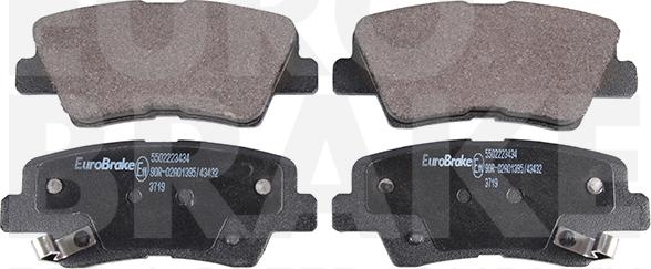 Eurobrake 5502223434 - Тормозные колодки, дисковые, комплект unicars.by