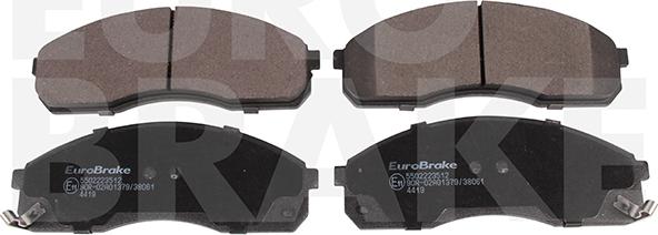 Eurobrake 5502223512 - Тормозные колодки, дисковые, комплект unicars.by