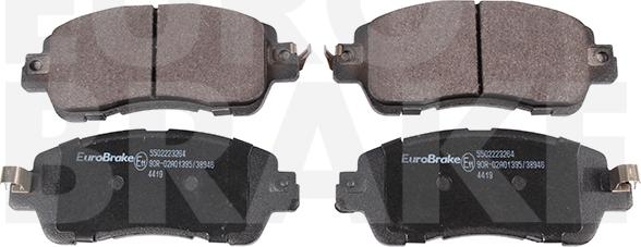 Eurobrake 5502223264 - Тормозные колодки, дисковые, комплект unicars.by