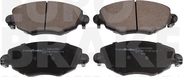 Eurobrake 5502222553 - Тормозные колодки, дисковые, комплект unicars.by