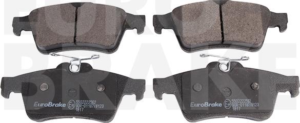 Eurobrake 5502222562 - Тормозные колодки, дисковые, комплект unicars.by