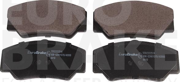 Eurobrake 5502222514 - Тормозные колодки, дисковые, комплект unicars.by