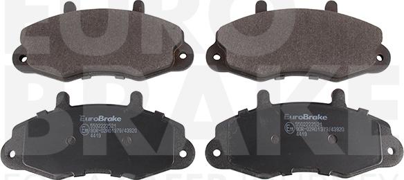 Eurobrake 5502222521 - Тормозные колодки, дисковые, комплект unicars.by