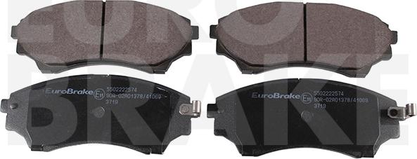 Eurobrake 5502222574 - Тормозные колодки, дисковые, комплект unicars.by