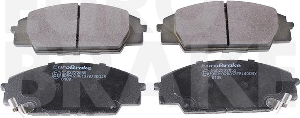 Eurobrake 5502222655 - Тормозные колодки, дисковые, комплект unicars.by