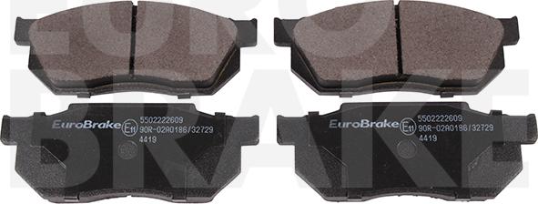 Eurobrake 5502222609 - Тормозные колодки, дисковые, комплект unicars.by