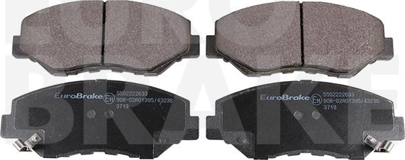 Eurobrake 5502222633 - Тормозные колодки, дисковые, комплект unicars.by