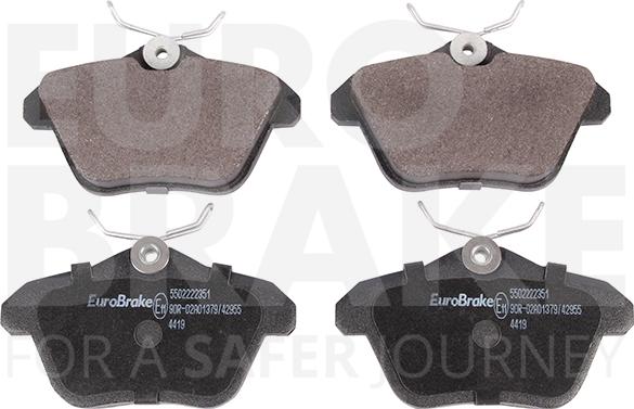 Eurobrake 5502222351 - Тормозные колодки, дисковые, комплект unicars.by