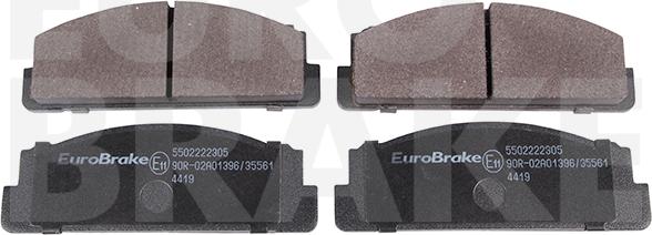 Eurobrake 5502222305 - Тормозные колодки, дисковые, комплект unicars.by