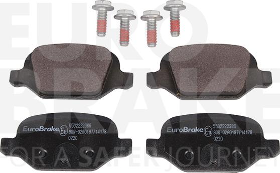 Eurobrake 5502222386 - Тормозные колодки, дисковые, комплект unicars.by