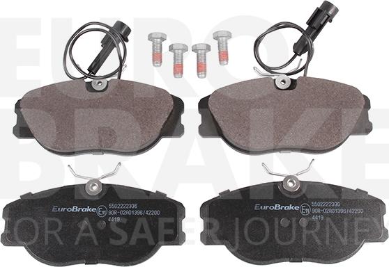 Eurobrake 5502222336 - Тормозные колодки, дисковые, комплект unicars.by