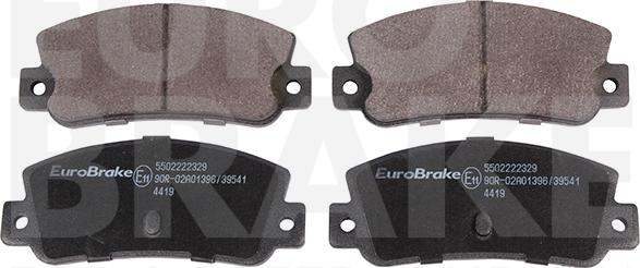 Eurobrake 5502222329 - Тормозные колодки, дисковые, комплект unicars.by