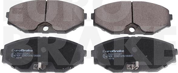 Eurobrake 5502222247 - Тормозные колодки, дисковые, комплект unicars.by