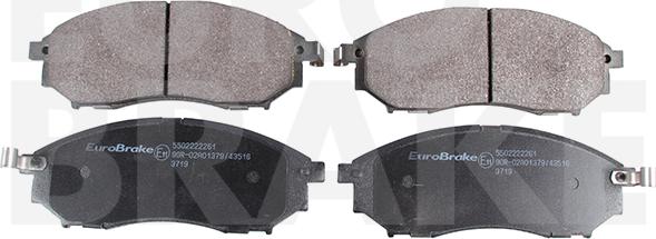 Eurobrake 5502222261 - Тормозные колодки, дисковые, комплект unicars.by