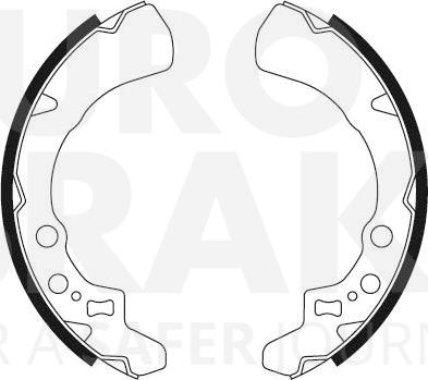 Eurobrake 58492751456 - Комплект тормозных колодок, барабанные unicars.by