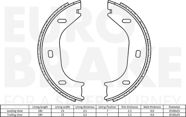 Eurobrake 58492715290 - Комплект тормозов, ручник, парковка unicars.by