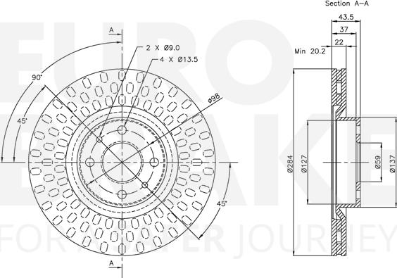 Eurobrake 5815319923 - Тормозной диск unicars.by