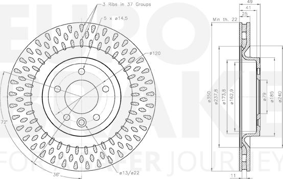 Eurobrake 5815314052 - Тормозной диск unicars.by