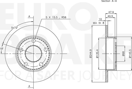 Eurobrake 5815314763 - Тормозной диск unicars.by