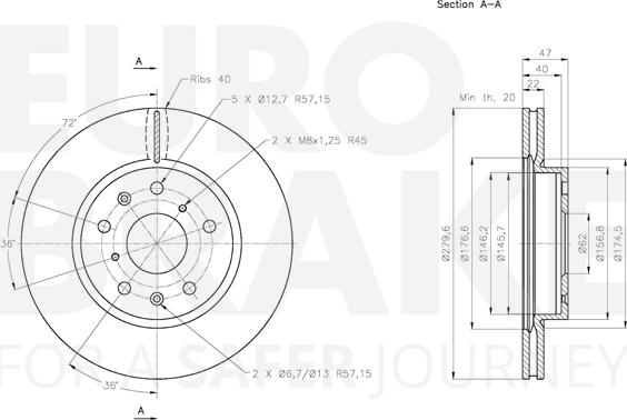 Eurobrake 5815315218 - Тормозной диск unicars.by