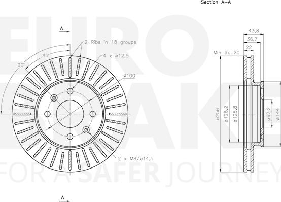 Eurobrake 5815313537 - Тормозной диск unicars.by