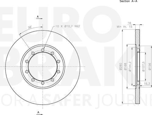 Eurobrake 5815312577 - Тормозной диск unicars.by