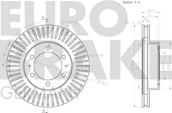 Eurobrake 58152045145 - Тормозной диск unicars.by