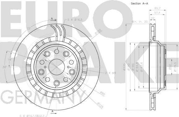 Eurobrake 58152045148 - Тормозной диск unicars.by