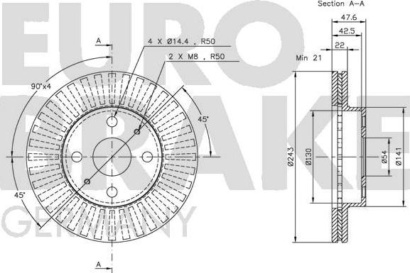 Eurobrake 5815204515 - Тормозной диск unicars.by