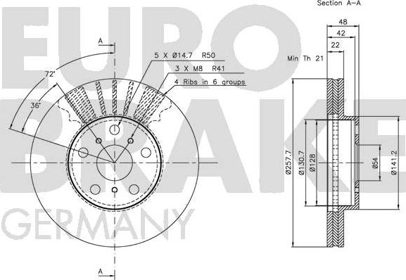 Eurobrake 5815204534 - Тормозной диск unicars.by