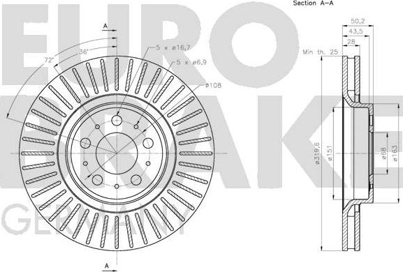 Eurobrake 5815204862 - Тормозной диск unicars.by