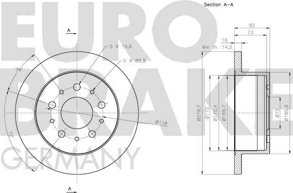 Eurobrake 5815201944 - Тормозной диск unicars.by