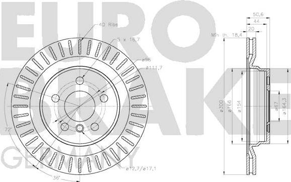 Eurobrake 58152015117 - Тормозной диск unicars.by